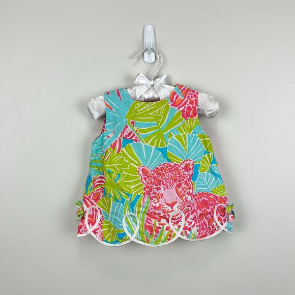 Lilly Pulitzer Other - Lilly Pulitzer Girls Printed Multi Jungle Cat Shift Dress 3-6 Months